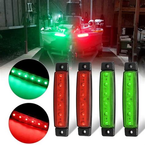 4pcs Red Green Boat Navigation LED Lights Stern Lights Boats Starboard ...