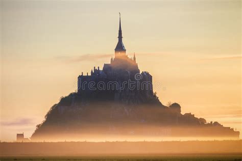 Mont Saint-Michel View in the Sunrise Light. Normandy, Northern Stock ...