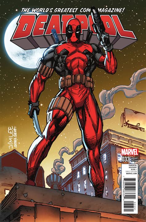 | Deadpool (2015) #33 VF/NM Jim Lee Deadpool X-Men Trading Card Variant ...