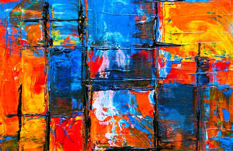 Pintura Abstrata Azul E Laranja · Foto profissional gratuita