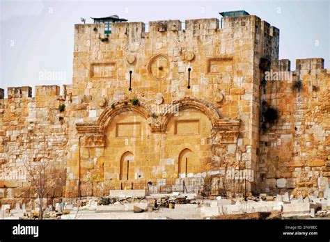 Jerusalem: Golden Gate or Gate of Mercy on the eastern wall of the old city Stock Photo - Alamy