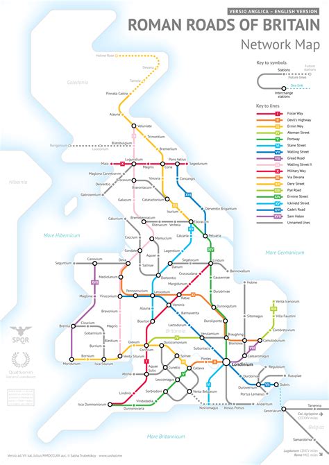 Britain's Ancient Roman Roads in Wonderful Transit Style Map - Wild ...