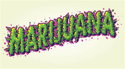 Lettering words marijuana with smoke weed effect illustration 13918873 Vector Art at Vecteezy