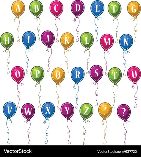 Alphabet balloons Royalty Free Vector Image - VectorStock