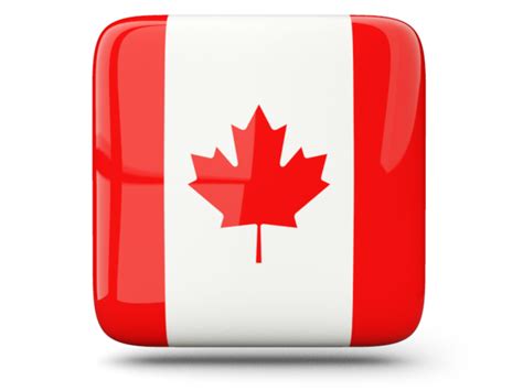 Glossy square icon. Illustration of flag of Canada