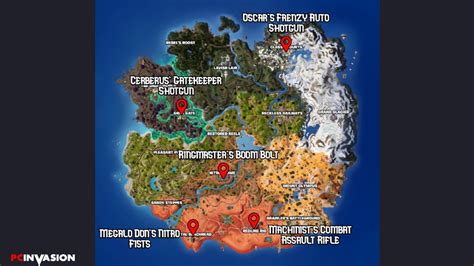 Fortnite Chapter 5 Season 3: All Mythics and where to find them