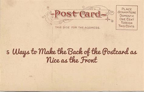 Going Postal: Amanda's Mail: 5 Ways to Make the Back of the Postcard as Nice as the Front