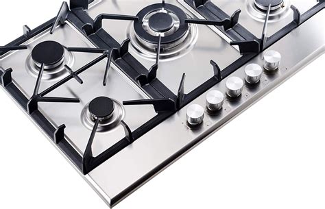 K&H 5 Burner 30" Built-in LPG Gas Stainless Steel Cast Iron Cooktop 5 ...