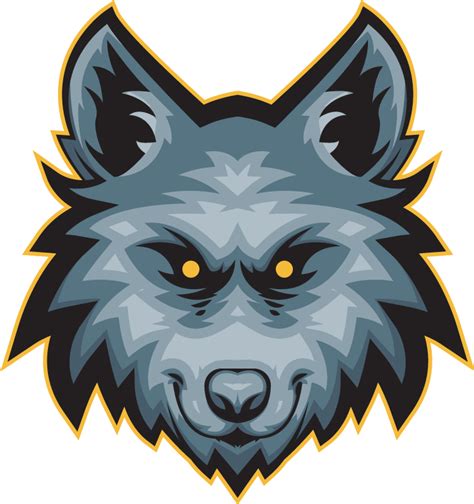 Wolf cartoon angry wolf with yellow eyes wild animal sticker - TenStickers