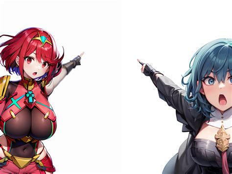 Byleth and Pyra (Smash Soy) | Two Soyjaks Pointing | Know Your Meme