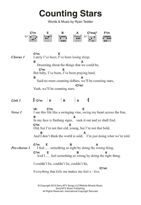 Counting Stars by OneRepublic - Guitar Chords/Lyrics - Guitar Instructor