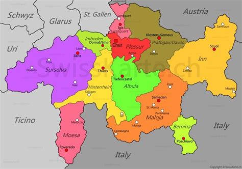 Map of Graubunden-Grisons | Imaginary maps, Map, Thusis