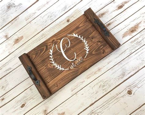 Personalized Serving Tray Custom Wooden Serving Trays | Etsy | Wooden serving trays, Rustic ...