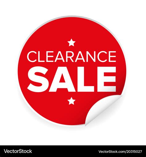 Clearance sale label red sticker Royalty Free Vector Image