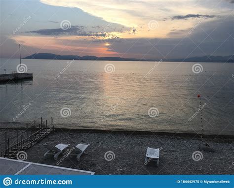 Sunset View from the Pebble Beach Stock Image - Image of pier, nature: 184442975