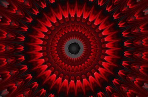 Download wallpaper 1680x1050 red circles, pattern, mandala, fractal ...