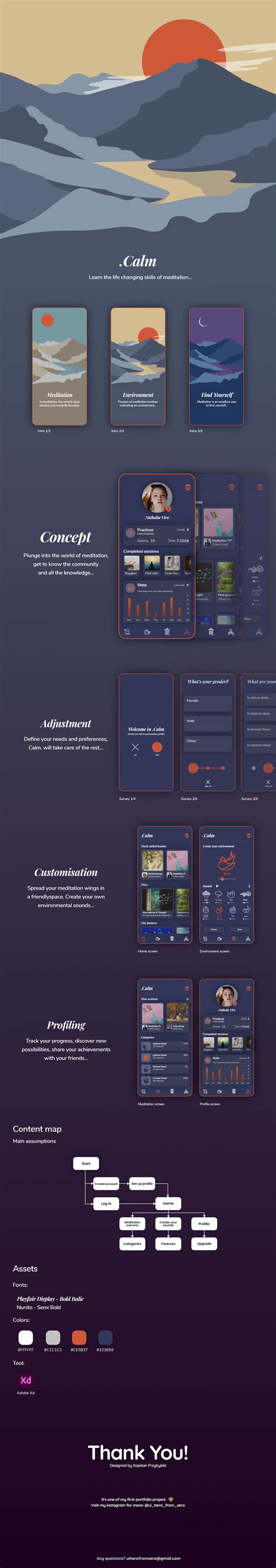 .Calm - Meditation app on Behance