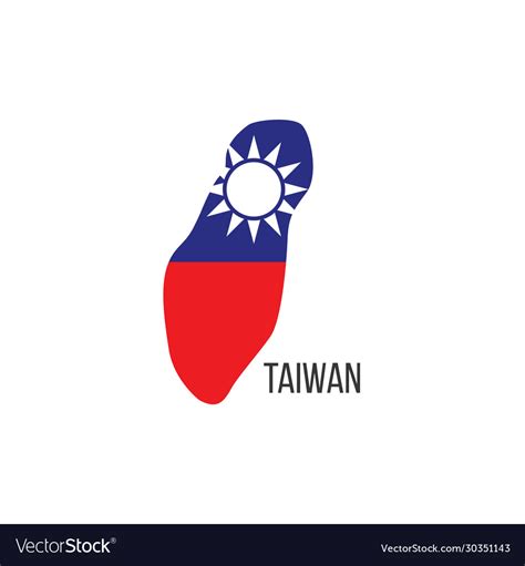 Taiwan flag map the country Royalty Free Vector Image