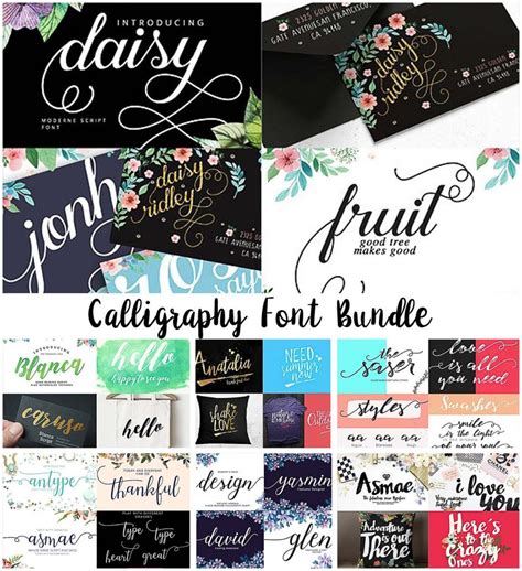 Set of 10 calligraphy fonts for creating unique designs.