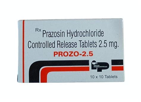 Prazosin Hydrochloride Controlled Release Tablets 2.5 mg at Rs 96/box | Pharmaceutical Tablets ...