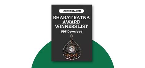 Bharat Ratna Award Winners List PDF Download: Winners List From 1954 to ...