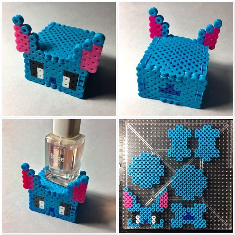 3D Perler Beads, Hama Beads, stitch, 立体拼豆。 | Perler beads designs, Hama ...