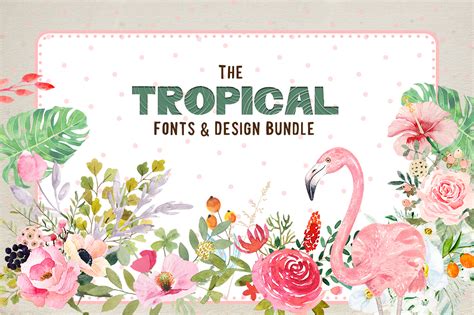 The Tropical Fonts & Design Bundle: 45 Fonts & more