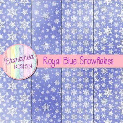 Free Digital Papers featuring Royal Blue Snowflakes Designs