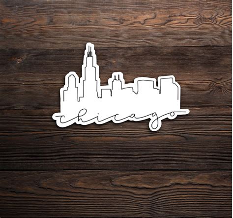 Simple Chicago Skyline Sticker | Etsy