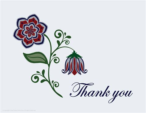 Flower Art (Thank you) (blue) - eCard Store