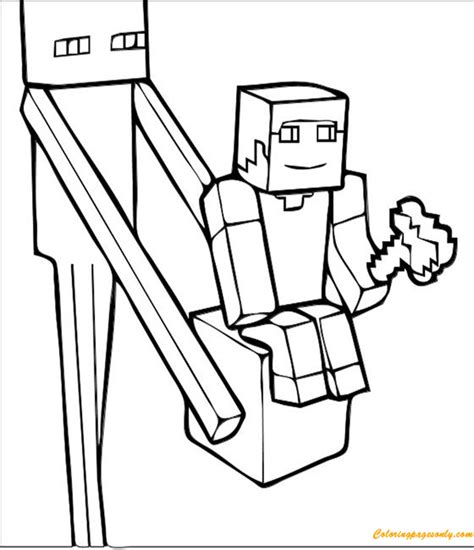 Enderman Minecraft Coloring Pages - Dibujos animados para colorear - Páginas para colorear para ...