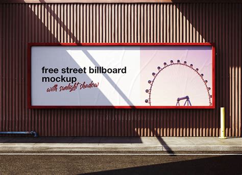 Free Sunlight Shadow Street Billboard Mockup PSD - Good Mockups