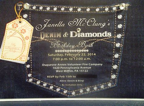 Free Printable Denim And Diamonds Invitation Template - Printable Templates