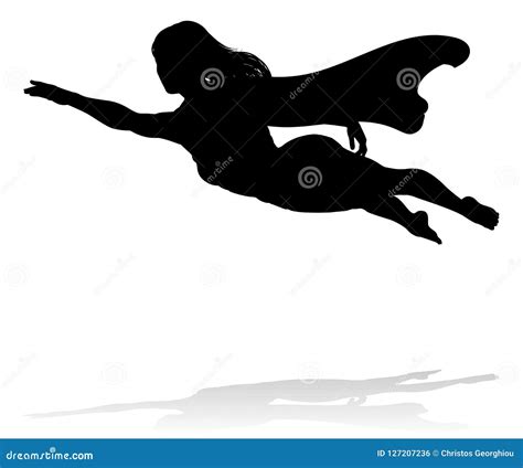 Woman Superhero Silhouette stock vector. Illustration of characters - 127207236