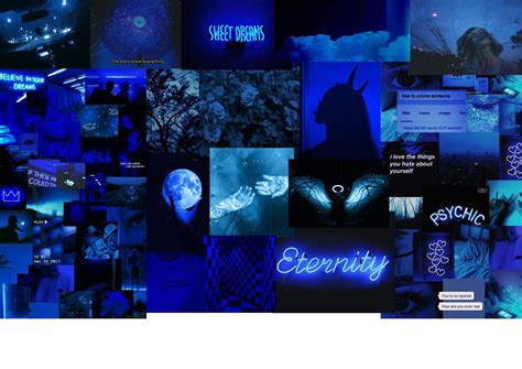 Blue aesthetic image collage desktop wallpaper laptop tumblr | Laptop wallpaper desktop ...