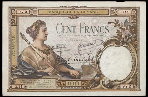 French Guiana 100 Francs banknote 1933 1942|World Banknotes & Coins ...