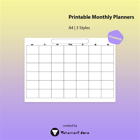 Free Monthly Planners - Vehement Jane's Ko-fi Shop - Ko-fi ️ Where creators get support from ...