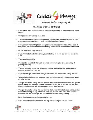 Cricket Tournament Rules And Regulations Pdf - Fill Online, Printable ...