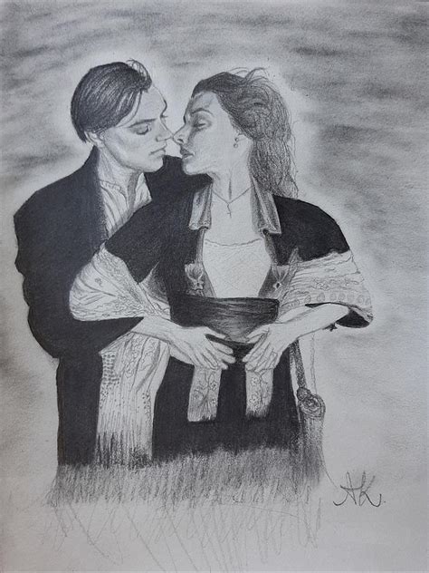 Titanic-Jack and Rose Drawing by Aleksandra Kremic - Fine Art America