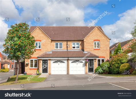 Elegant Semi Detached House With Garage Stock Photo 304168769 : Shutterstock