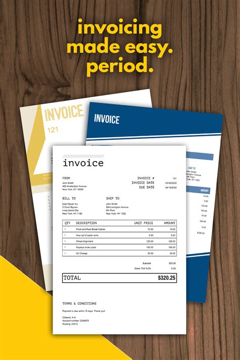 Invoicing Made Easy. Period. | Invoice design template, Invoice design, Invoice template