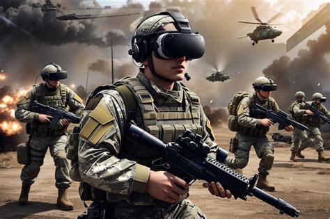 Premium AI Image | VR Reality War Simulation