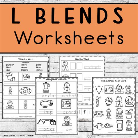 L Blends Worksheets - Simple Living. Creative Learning - Worksheets Library