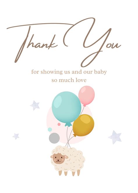 Free Printable Baby Shower Thank You Cards