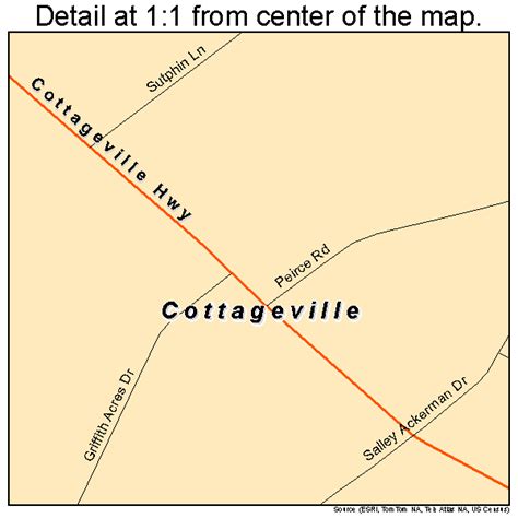 Cottageville South Carolina Street Map 4516990