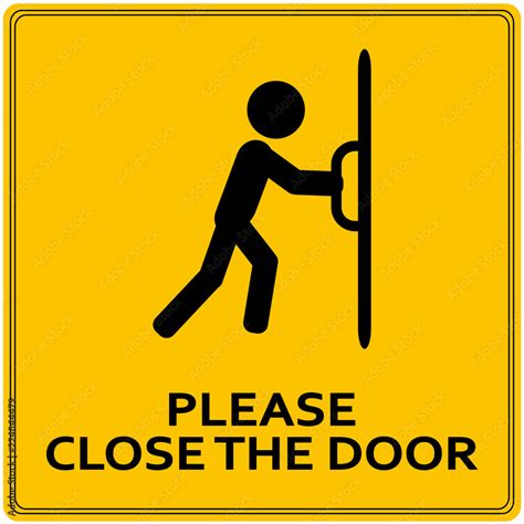 Close the door sign. Keep this door closed sign Stock Vector | Adobe Stock