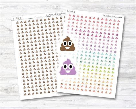 Poop Icon Sticker Poop Planner Sticker Poop Stickers Mini - Etsy