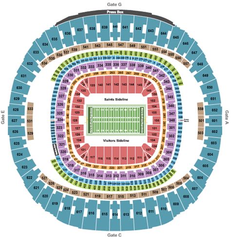 Caesars Superdome Seating Chart, Section, Row & Seat Number Info