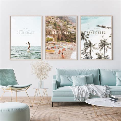 Vintage Beach Poster, Set of 3 Prints, Retro Poster, Beach Theme Wall ...