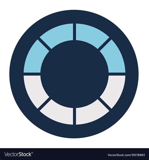 Striped loading circle block style icon Royalty Free Vector